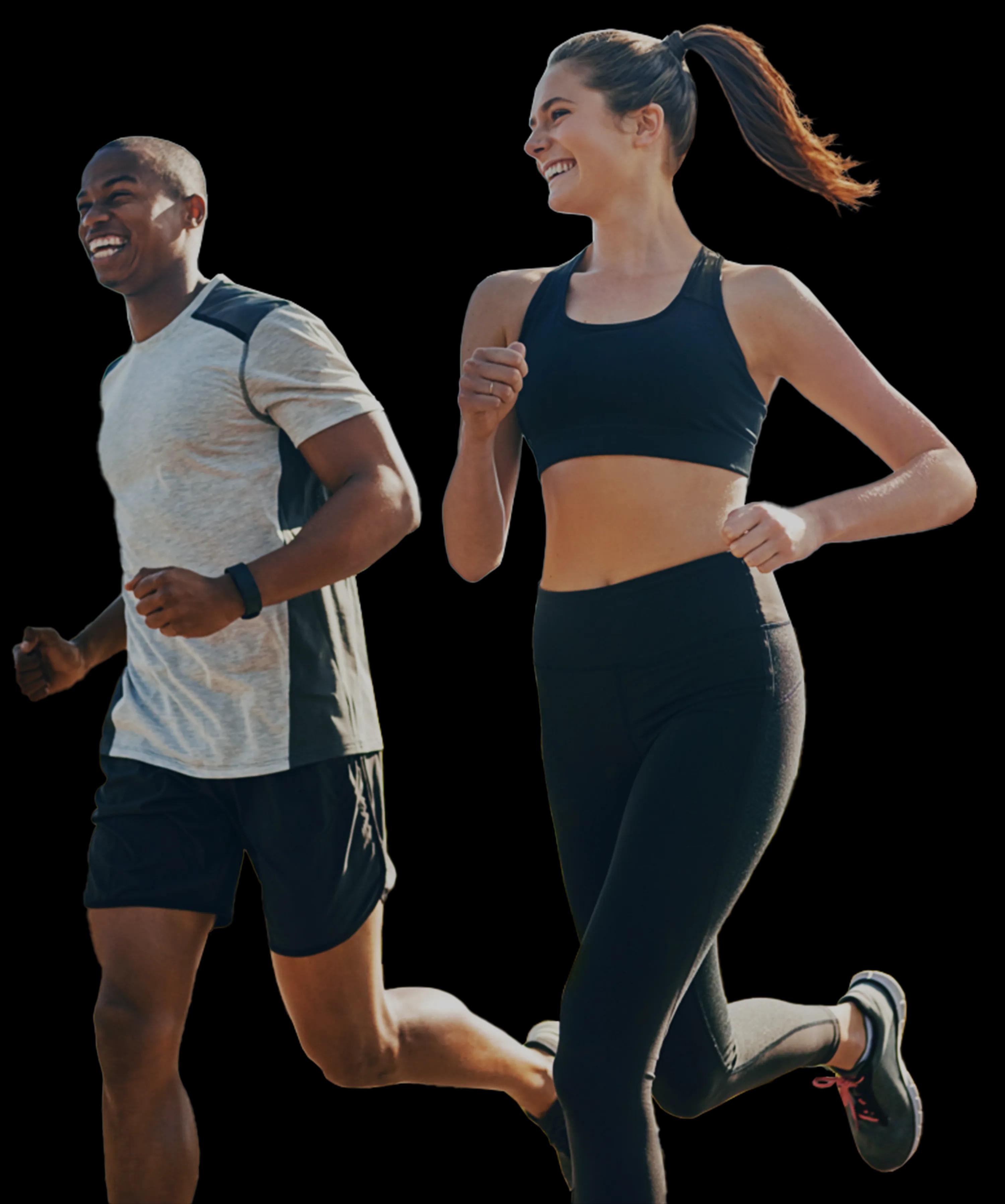 Blije sporters genieten van een run – een actief en gezond herstel.